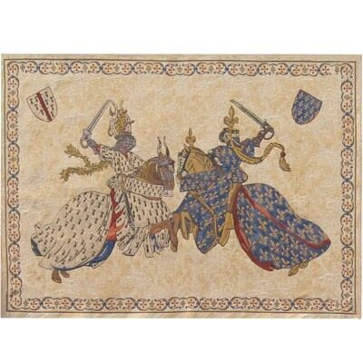 Jousting Dukes Loom Woven Tapestry - 2 Sizes Available
