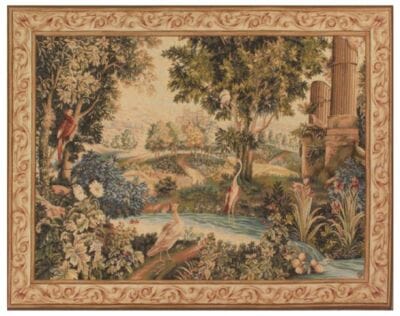 Verdure aux Volatiles Loom Woven Tapestry - 150 x 188 cm (4'11" x 6'2") - Requires Rod Size 5