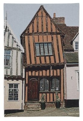 Lavenham Crooked House Loom Woven Tapestry - 96 x 65 cm (3'2" x 2'2") - Requires Rod Size 2