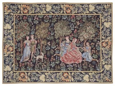 Scene Galantes Loom Woven Tapestry - 130 x 170 cm (4'3" x 5'7") - Requires Rod Size 4