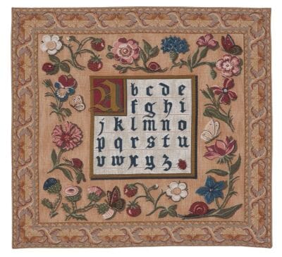 Gothic Alphabet Loom Woven Tapestry - 82 x 86 cm (2'8" x 2'10") - Requires Rod Size 2
