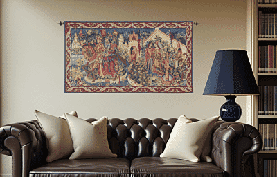 History of King Arthur Loom Woven Tapestry - 54 x 99 cm (1'9" x 3'3") - Requires Rod Size 2 - Last Piece Remaining!