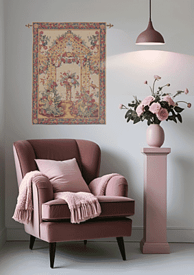 Rose Garden Loom Woven Tapestry - 100 x 70 cm (3'3" x 2'4") - Requires Rod Size 2 - Last Piece Remaining!