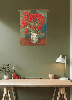 Van Gogh Poppies Loom Woven Tapestry - 65 x 50 cm (2'2" x 1'8") - Requires Rod Size 1