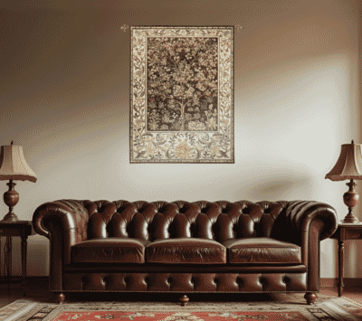 Tree of Life - Natural Loom Woven Tapestry - 94 x 78 cm (3'1" x 2'7") - Requires Rod Size 2 - Last Piece Remaining!