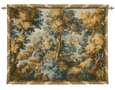 Verdure with Fountain Loom Woven Tapestry - 144 x 192 cm (4'9" x 6'4") - Requires Rod Size 5