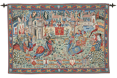 Joust at Camelot Loom Woven Tapestry - (Without Loops) 63 x 90 cm (2'1" x 3'0") - Requires Rod Size 2