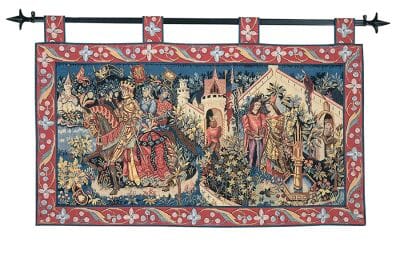 History of King Arthur Loom Woven Tapestry - 2 Sizes Available