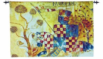 Medieval Knight Loom Woven Tapestry - 65 x 95 cm (2'2" x 3'2") - Requires Rod Size 2