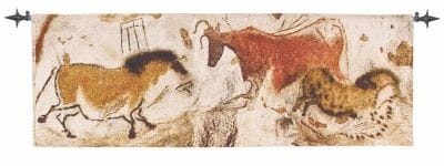 Lascaux Cave Art (A) Loom Woven Tapestry - 54 x 158 cm (1'9" x 5'2") - Requires Rod Size 4