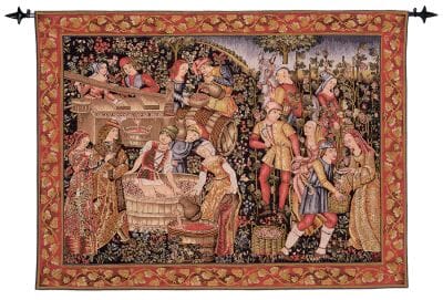 Medieval Grape-Harvest Loom Woven Tapestry - 2 Sizes Available