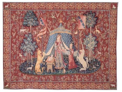Lady with Unicorn - Tent Loom Woven Tapestry - 3 Sizes Available