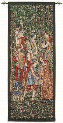 Grape-Harvest Portiere Loom Woven Tapestry - 176 x 70 cm (5'10" x 2'3") - Requires Rod Size 2