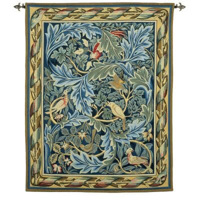 Birds & Acanthus Loom Woven Tapestry - 120 x 93 cm (3'11" x 3'1") - Requires Rod Size 2