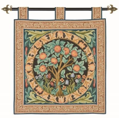Orange Tree Loom Woven Tapestry with Hanging Loops - 74 x 64 cm (2'5" x 2'1") - Requires Rod Size 2