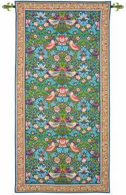 Strawberry Thief Portiere Loom Woven Tapestry - 130 x 64 cm (4'3" x 2'1") - Requires Rod Size 2
