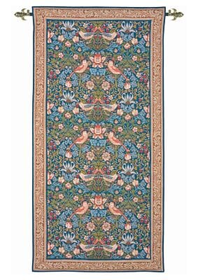 Strawberry Thief Portiere Loom Woven Tapestry - 130 x 64 cm (4'3" x 2'1") - Requires Rod Size 2
