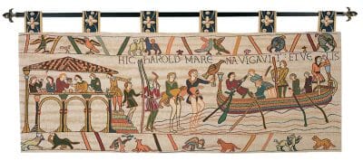 Bayeux -  Harold Sails from Sussex Loom Woven Tapestry - 58 x 134 cm (1'11" x 4'5")