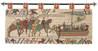 Bayeux - Williams Sails for England Loom Woven Tapestry - 58 x 123 cm (1'11" x 4'0")
