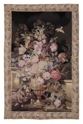 Autumn Floral Black Needlepoint Tapestry - 200 x 130 cm (6'6" x 4'3") - Requires Rod Size 4