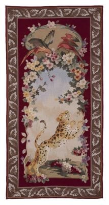 Cheetah Portiere I Needlepoint Tapestry - 188 x 93 cm (6'2" x 3'1") - Requires Rod Size 2