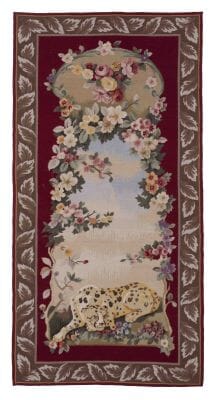 Cheetah Portiere II Needlepoint Tapestry - 188 x 93 cm (6'2" x 3'1") - Requires Rod Size 2