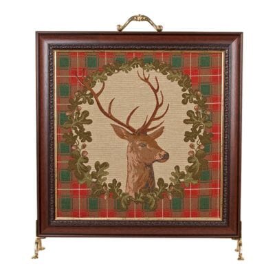 Stag's Head Tapestry Firescreen