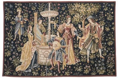 Concert pres de la Fontaine Silkscreen Tapestry - 125 x 185 cm (4'1" x 6'1") - Requires Rod Size Size 5
