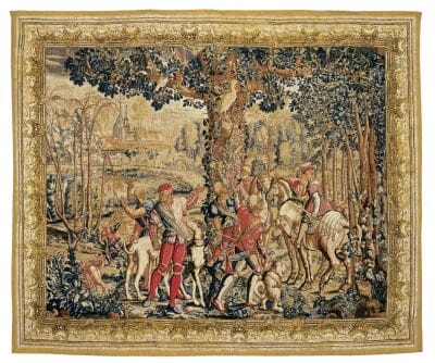 Chasse de Maximilien 'Le Rendez-vous' Silkscreen Tapestry - 163 x 196 cm (5'4" x 6'5") - Requires Rod Size Size 5