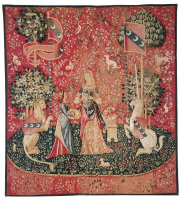 La Dame a la Licorne 'L'Odorat' Silkscreen Tapestry - 2 Sizes Available