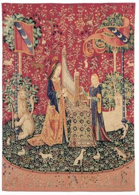 La Dame a la Licorne 'L'Ouie' Silkscreen Tapestry - 2 Sizes Available