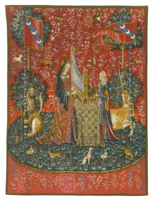 Lady with the Unicorn - The Organ Silkscreen Tapestry - 132 x 96 cm (4'4" x 3'2") - Requires Rod Size Size 2