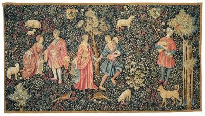 La Danse Medieval Silkscreen Tapestry - 88 x 148 cm (2'11" x 4'10") - Requires Rod Size Size 4