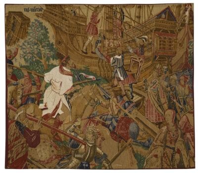 Battle & Embarkation Silkscreen Tapestry - 142 x 160 cm (4'8" x 5'3") - Requires Rod Size Size 4
