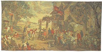 Flanders Country Scene Silkscreen Tapestry - 127 x 255 cm (4'2" x 8'4") - Requires Rod Size Size 6
