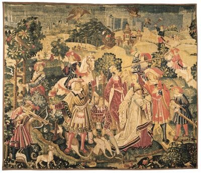 Chasse a l'Arbalete (Hunting with the Crossbow) Silkscreen Tapestry - 221 x 259 cm (7'3" x 8'6") - Requires Rod Size Size 6