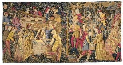 Les Vendanges Silkscreen Tapestry - 2 Sizes Available