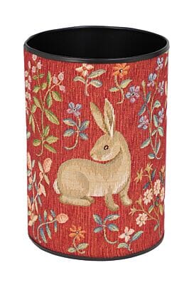 Medieval Rabbit & Fox Tapestry Waste Bin
