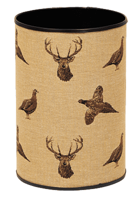 Highland Beige Tapestry Waste Bin