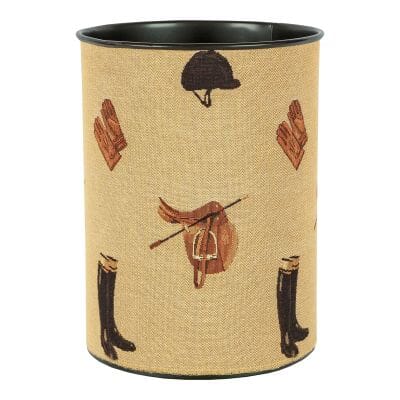 Equestrian Beige Tapestry Waste Bin