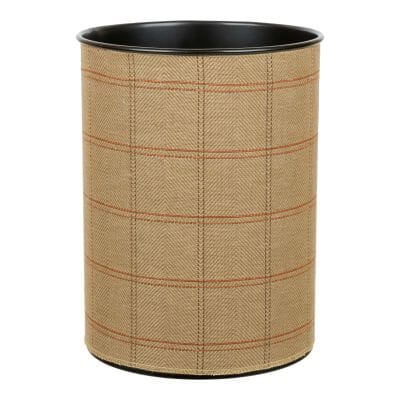 Country Plaid Tapestry Waste Bin