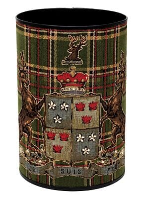 Scottish Heritage Green Tapestry Waste Bin