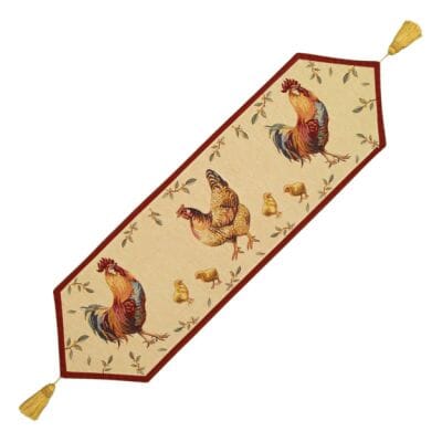 Country Hens Tapestry Table Runner