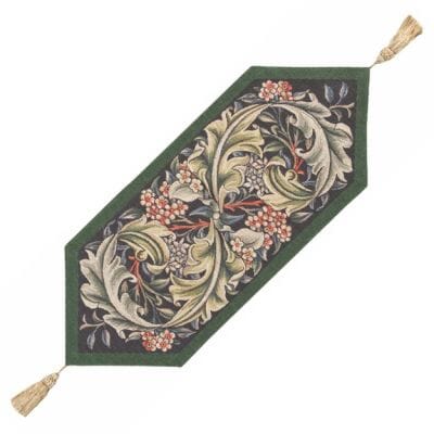 Acanthus Green Tapestry Table Runner - 84x34cm (33"x13")
