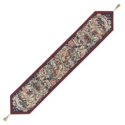 Acanthus Burgundy Tapestry Table Runner - 180x34cm (71"x13")