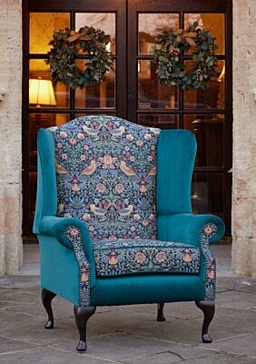 Strawberry Thief Classic Upholstered Wing Chair