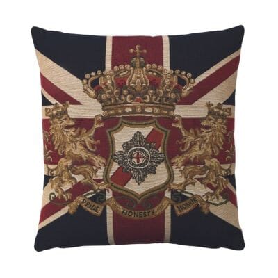 Union Jack Crest Tapestry Cushion - 46x46cm (18"x18")