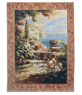 Coastal Terrace I Loom Woven Tapestry - 134 x 107 cm (4'5" x 3'6") - Requires Rod Size 3