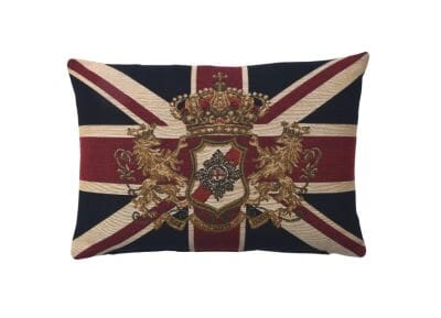 Union Jack Crest Oblong Tapestry Cushion - 30x44cm (12"x17")