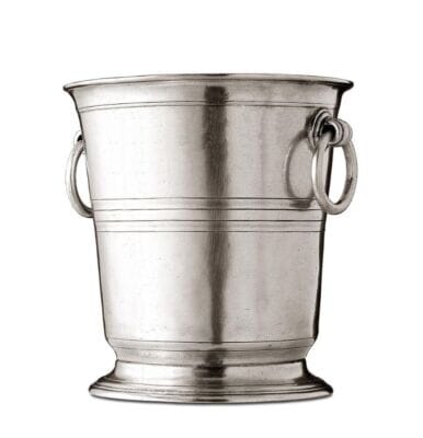 Pewter Champagne Bucket With Ring Handles